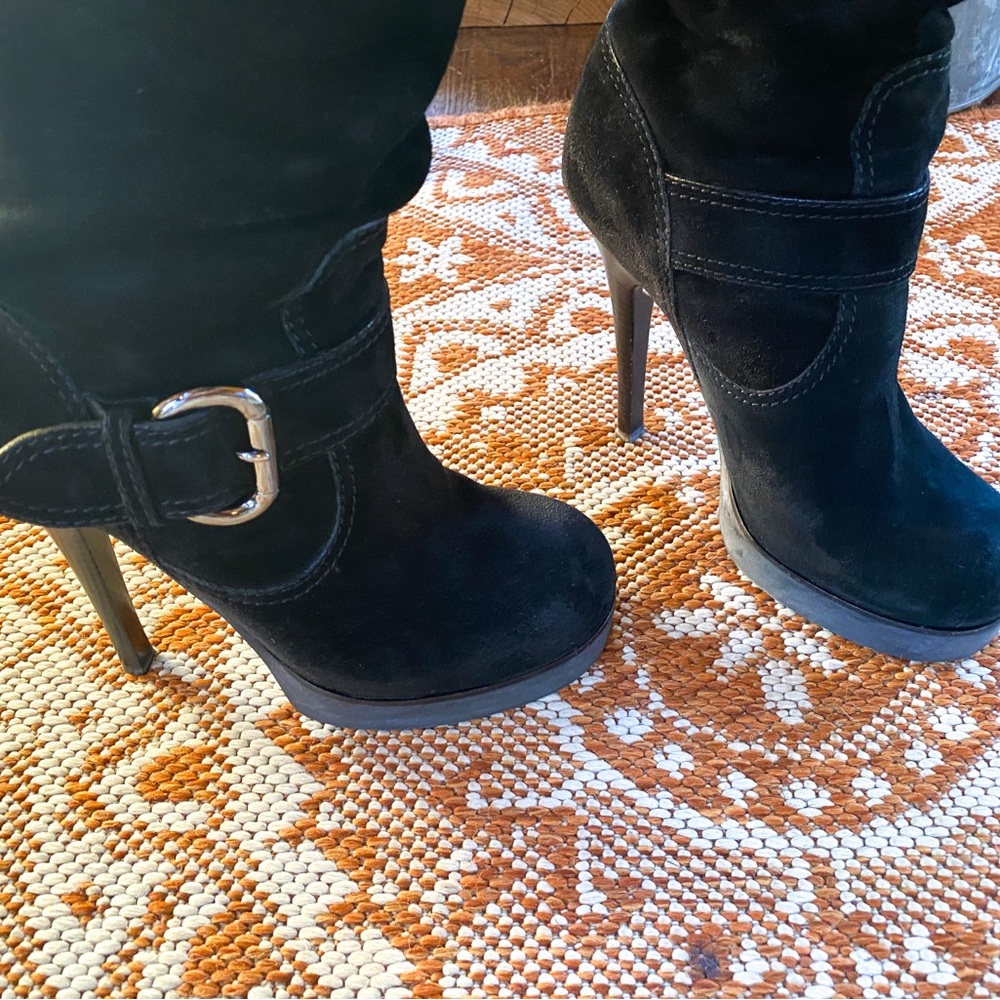 Giuseppe Zanotti Black Suede Heeled Boots Size 36 / 6